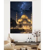 GECE CAMİİ KANVAS TABLO EV DUVAR SALON ODA MUTFAK HOL HEDİYELİK DEKARASYON SÜSÜ ÖLÇÜ SEÇİNİZ