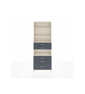 Arges Dolap 4 Raflı 5 Çekmeceli 88x30x243 Aytaşı-Antrasit