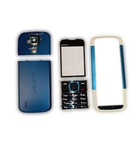 Nokia N5000 Kapak Nokia N5000 uyumlu Mavi Beyaz Kapak ön Kapak Arka Kapak Tuş Takımı