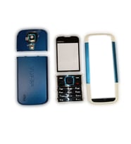 Nokia N5000 Kapak Nokia N5000 uyumlu Mavi Beyaz Kapak ön Kapak Arka Kapak Tuş Takımı