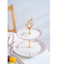 Acar HCA9089 Laila Desenli Katlı Seramik Kurabiyelik 27 cm (Çok Renkli)