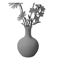 Dekoratif İnce Boyunlu Vazo - 3D Baskı Minimalist Tasarım Çiçeklik  2. Öneri (Tasarım Odaklı): (Tatlı Gri)