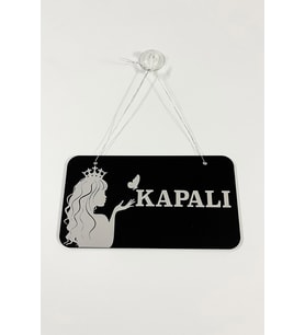 AÇIK/ KAPALI Kapı Tabelası - Kuaförler ve Güzellik Merkezleri için - Gümüş Aynalı Pleksi 