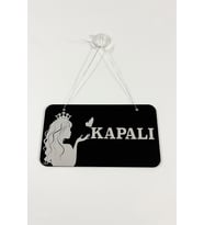 AÇIK/ KAPALI Kapı Tabelası - Kuaförler ve Güzellik Merkezleri için - Gümüş Aynalı Pleksi  (Siyah)