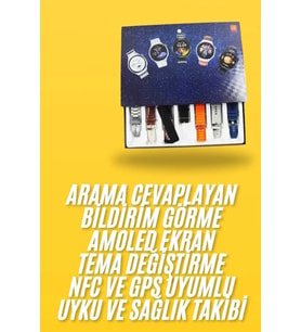 7 Kordonlu Akıllı Saat Siyah Kasa Dokunmatik Ekran Uyku Ve Sağlık Takibi