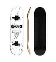 Skateboards 8.0 Marble White Complete Profesyonel Kaykay