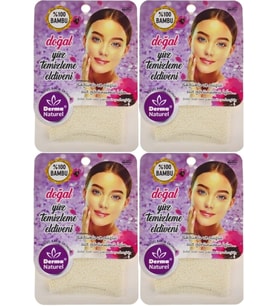 Derma Naturel Bambu Yüz Temizleme Eldiveni MS-32 (4 Lü Set)