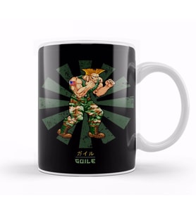 Guile Street Fighter Retro Japanese Kupa Bardak Porselen