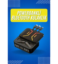 Mey İthalat® Bluetooth Kulaklık Dahili Powerbank Kablolu Düşük Gecikmeli Bluetooth 5.2