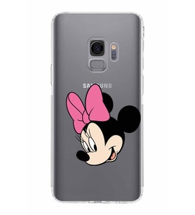 Samsung Galaxy S9  Kamera Korumalı Kapak Minnie Mouse Tasarımlı  Şeffaf  Kılıf