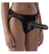 LilituShop 20 cm Belden Bağlamalı İçi Dolu Siyahi Strapon Dildo