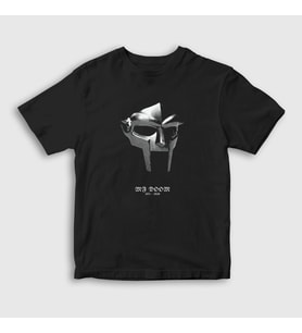 Presmono Unisex Çocuk Siyah Metal Mask Rap Mf Doom T-Shirt 454721tt