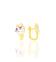 Gümüş altın yaldızlı mineli pembe rüya çocuk küpesi SGTL12580GOLD