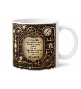 Steampunk Buhar Makinesi Dişli Çark Mekanik Kupa Bardak Hediye