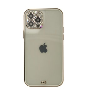 Apple İphone 12 Pro Max Kılıf Liva Taşlı Silikon - Beyaz