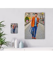 BK Gift Kişiye Özel Tam Boy Erkek Karikatürlü Kanvas Tablo 30x50cm-1