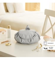 Ocean Home Textile Fonksiyonel Su İtici Leke Tutmaz Kumaş Düzenleyici Seyahat Tipi Makyaj Çantası Ø 50 cm (Gri)