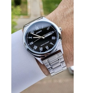 Casio CSISTE14 Kadranı Siyah Kordonu Gümüş Renk Takvim ve Günlü Hediye Paketli Erkek Kol Saati