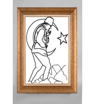 Çerçeveli Paspartulu Atatürk Tablo a715 (Gold)