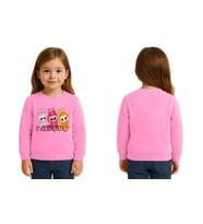 Unisex Labubu Baskılı Çocuk Swaetshirt 3 İplik Şardonlu (Pembe)