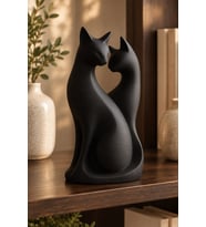 Kedi Çifti Biblo — Minimalist Dekorasyon