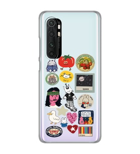 Xiaomi Mi Note 10 LITE Uyumlu Sticker Tasarımlı Şeffaf Telefon Kılıfı