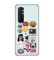 Xiaomi Mi Note 10 LITE Uyumlu Sticker Tasarımlı Şeffaf Telefon Kılıfı