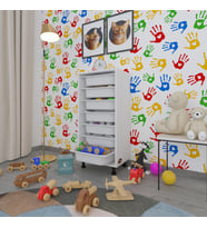 Kenzlife sepetli mutfak dolabı ruberu byz 098x45x30 banyo oyuncak çamaşır beyaz 7 li sepet (Karışık)