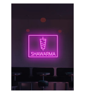 SHAWARMA Yazılı ve Şekilli Neon Tabela