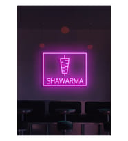 SHAWARMA Yazılı ve Şekilli Neon Tabela