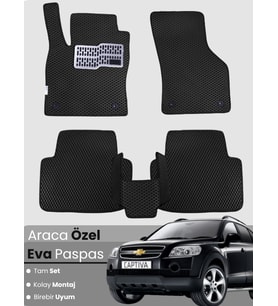CHEVROLET CAPTİVA (2006-2011) Uyumlu EVA Paspas Tam Set–Araca Özel,Su Geçirmez,Kolay Montaj
