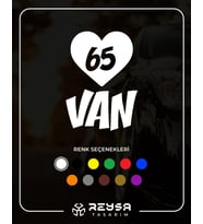 Kalpli 65 Van Araba Sticker siyah 20x15 CM (Beyaz)