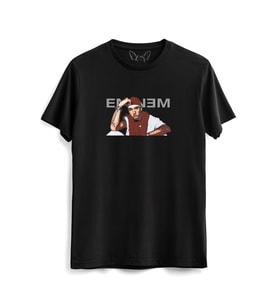 Eminem Tasarımlı Baskılı Çocuk Siyah Tshirt