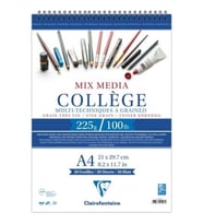 ESMO MX92523 CLAIREFONTAINE MIX MEDIA COLLAGE ÇOK AMAÇLI SPİRALLİ RESİM DEFTERİ/BLOK A4 225GR 20YP.