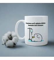 DYNTASARIM Gif'Lİ Hastane Gibiyim Baskılı Kupa Bardak