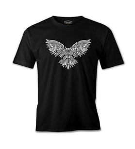 Angry Owl Tattoo Siyah Erkek Tshirt