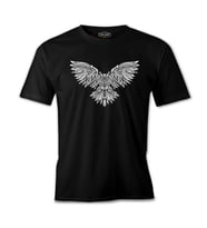 Angry Owl Tattoo Siyah Erkek Tshirt
