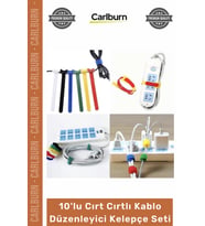#Organizer Naylon Siyah Çok Amaçlı Organizer Şık 10'lu Cırt Cırtlı Kablo Düzenleyici Kelepçe Seti -