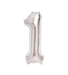 Benim Marifetlerim 1  Rakamı Gümüş Folyo Balon 16 inch 40 cm