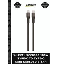 X-LEVEL XCC8990 100W TYPE-C TO TYPE-C ŞARJ KABLOSU SİYAH Telefon Ürünü Taşınabilir Ürün Pratik Parça