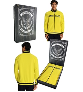 Fenerbahçe Sarı Tribün Lazer Kutulu Arma Detay Erkek Sweatshirt (Lacivert)