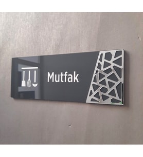 Antrasit Silver Pattern Seri Mutfak Kapı İsimliği