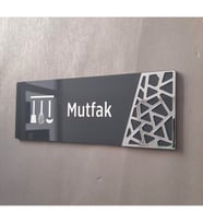 Antrasit Silver Pattern Seri Mutfak Kapı İsimliği