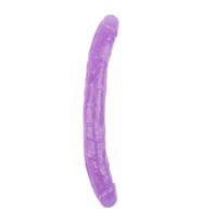 Hi-Rubber Şeffaf Jel Çift Taraflı Dildo - 32.5cm Mor