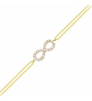 Altın Zincir Sonsuzluk Bileklik 14K Gold (Çok Renkli)