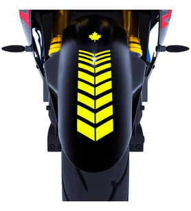 2 Adet Sport Motosiklet Çamurluk Floresan Sarı Kask Sticker Çınar Extreme