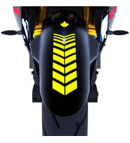 2 Adet Sport Motosiklet Çamurluk Floresan Sarı Kask Sticker Çınar Extreme