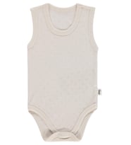 Civil Baby Jakarlı 3-36 Ay Çıtçıtlı Badi - Kahve