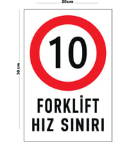 Metal Forklift Hız Sınırı 20cm x 30cm A4 Büyüklüğünde Uyarı Levhası Yönlendirme Tabelası