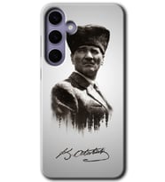 Galaxy S24 Kılıf HD Desen Baskılı Kılıf - Mustafa Kemal Atatürk